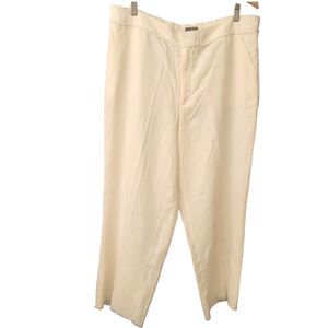 Ann Taylor Loft Linen Blend Wide Leg Curvy Pants Beige Sz L